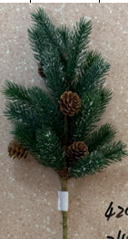 Christmas tree spray with pine cones